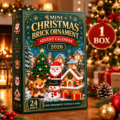 Sparklyra® 24-Day Mini Christmas Brick Ornament Advent Calendar – 24 Unique Buildable Holiday Models🎁