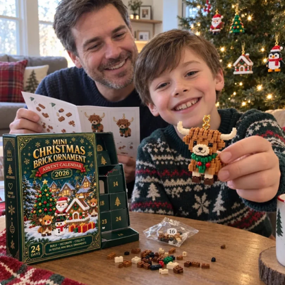 Sparklyra® 24-Day Mini Christmas Brick Ornament Advent Calendar – 24 Unique Buildable Holiday Models🎁!!!!