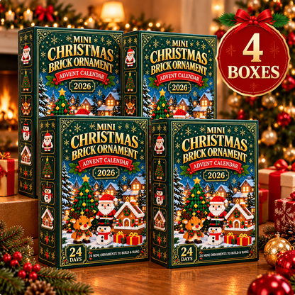 Sparklyra® 24-Day Mini Christmas Brick Ornament Advent Calendar – 24 Unique Buildable Holiday Models🎁