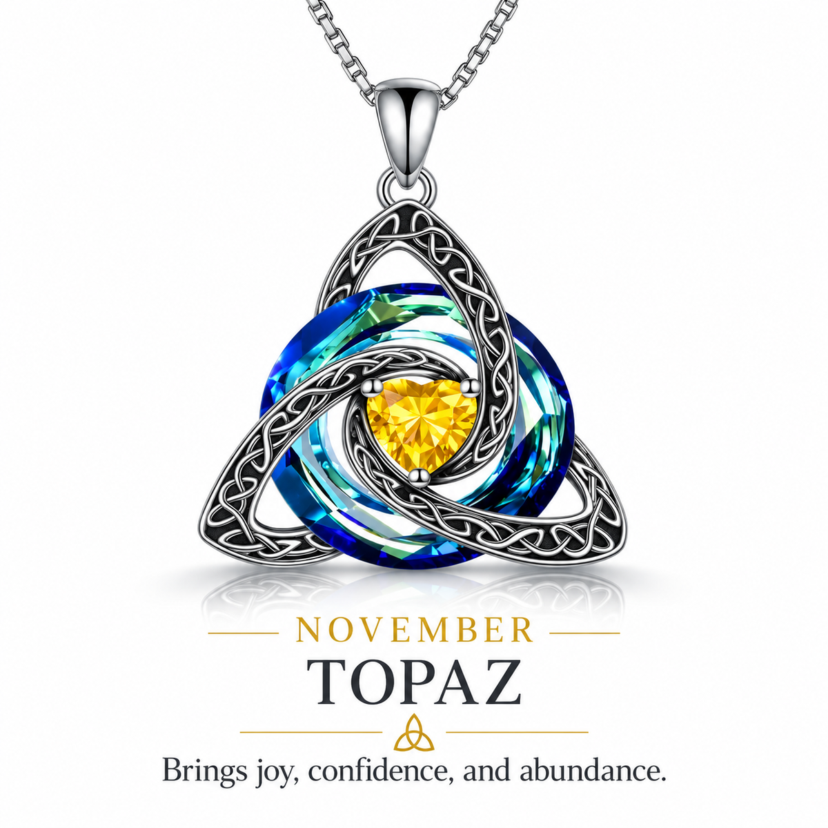 A Meaningful Gift✨CZTICLE®Celtic Knot Birthstone Necklace – Your Symbol of Protection✨✨