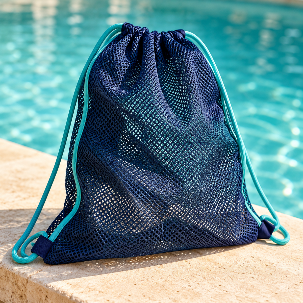 Poolside Mesh Gear Bag — AI-generated design illustration
